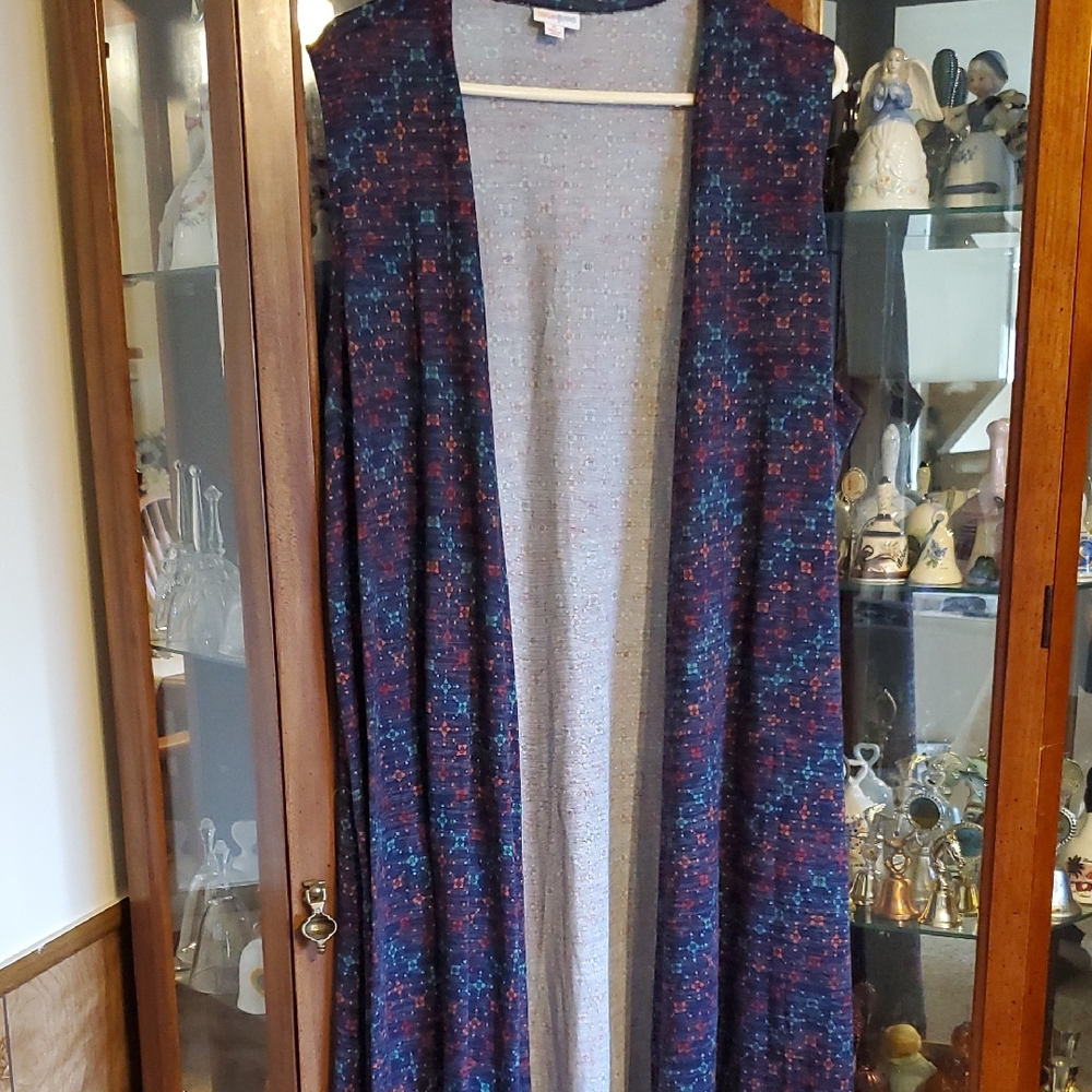 (CH) LuLaRoe Joy Colorful Knit Cardigan Vest.